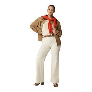 J.Crew NWOT Wide-Leg Corduroy Beige Trousers Sz 30P